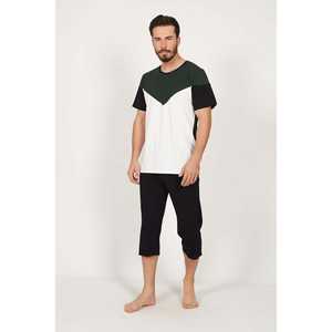 Conjunto de Camiseta de Manga Corta con Cuello Redondo y Pantalones Capri con Bolsillos para Hombre, Accesorio de Moda Cómodo - Product Image 4