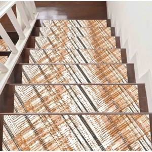 Tapis aztèque, tapis imprimé moderne, tons doux, lavable en machine, design 3D, tapis d'appoint - Product Image 3