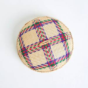 เต็นท์ไม้ไผ่ทรงกลมแบบถักสำหรับอาหาร,เต็นท์ป้องกันอาหารแบบมีฝาปิด - Product Image 2