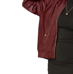 Vestes de bombardier élégantes pour femmes Vestes de bombardier pour femmes de style OEM Vestes de bombardier en satin pour femmes Vestes d'approvisionnement d'usine personnalisées - Product Image 3