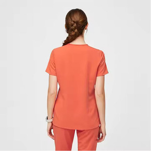 Uniforme de Enfermería de algodón unisex, transpirable, ligero, manga corta, cuello en V, venta al por mayor, camisetas de hospital impresas - Product Image 3