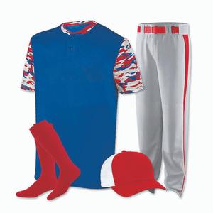 Ensemble uniforme de baseball pour hommes sur mesure OEM, respirant, coupe-vent, en polyester/coton, vêtements de sport, impression par sublimation personnalisée - Product Image 1