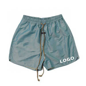 2024 pantalones cortos deportivos de nailon y poliéster transpirables personalizados para hombre, pantalones cortos de playa teñidos lisos franceses de malla de felpa sólida para Fitness informales de verano - Product Image 4
