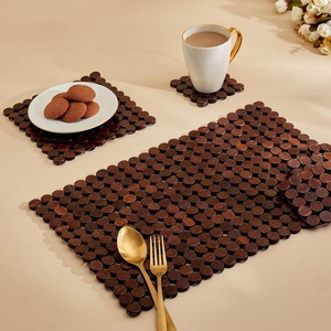 Tapis de table rectangulaire fabriqué à partir de petits morceaux de bambou Produits écologiques Fabriqué au Vietnam Décoration de table Vente en gros - Product Image 6