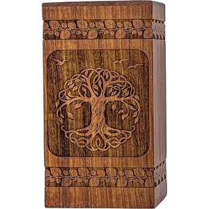 Urna para adultos personalizada europea, urna de madera tallada a mano para cremación, suministros funerarios, urnas para cenizas humanas - Product Image 6