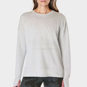 Sudaderas de palangre ajustadas para mujer, Jersey cómodo de algodón 100% para posición de logotipo frontal de invierno - Product Image 3