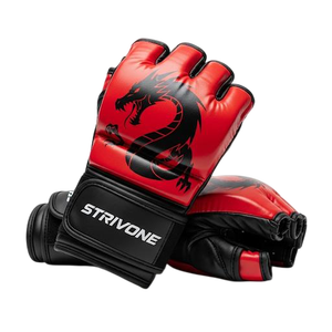 Gants de MMA Strivone Red Dragon personnalisés Équipement d'entraînement en cuir PU respirant avec caractéristiques extensibles Équipement de combat absorbant les chocs - Product Image 2