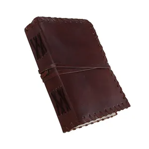 สมุดโน้ตหนังแบบวินเทจขนาดเล็กปกแข็งดีไซน์แฮนด์เมด - Product Image 1