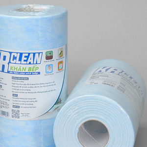 Krclean แผ่นกระดาษ100สีฟ้า20x20ซม. 1ชั้นผ้าเช็ดทำความสะอาดครัวแบบม้วนกระดาษดูดซับสำหรับทำความสะอาดพื้นผิวห้องครัว - Product Image 4