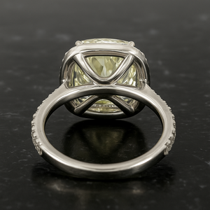 GIA 1 Ct Cojín Anillo de diamante natural Diseño de Halo Oro blanco de 14 quilates Joyería fina personalizada Proveedor verificado de India Elegante - Product Image 2