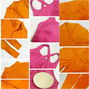 Chándal personalizado para mujer, conjunto de 2 piezas, transpirable de secado rápido para Yoga Sujetador deportivo, chaqueta para correr, mallas de entrenamiento, frente de otoño e invierno - Product Image 4