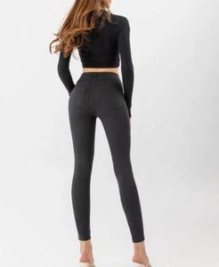 Slim Fit <b>High</b> <b>Waist</b> Cotton Blend Denim Pant - Product Image 3