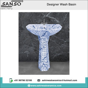 Lavabo de manos de diseñador de venta mundial, calidad incomparable, montaje de grifo de un solo orificio, forma ovalada, cerámica para el hogar comercial - Product Image 2