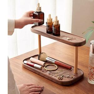 Plateau décoratif Plateau à bijoux en bois fait à la main personnalisé Organisateur élégant pour bagues montres et accessoires quotidiens - Product Image 2