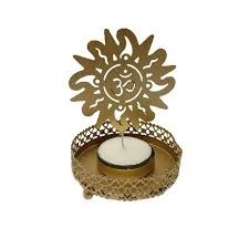 เชิงเทียนโลหะสีทองดีไซน์เนอร์สำหรับเทียนทีไลท์เทศกาลคริสต์มาสวัดในบ้านและใช้ในงาน - Product Image 3