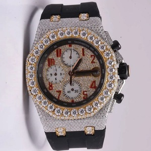 Montres en diamant Hip Hop VVS Clarity Moissanite de luxe de qualité supérieure à mouvement automatique antique en acier inoxydable - Product Image 6