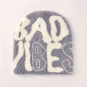 100% laine mérinos crâne bonnet tricoté à la main Jacquard Technique solide point fruits conception chaud hiver tenue décontracté pour hommes femmes - Product Image 5