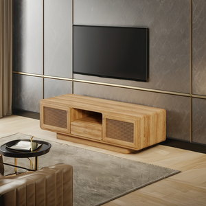 100% madera de teca maciza, madera de teca real, cajón de TV de diseño minimalista para muebles de interior y muebles de apartamento - Product Image 1