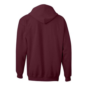 Sudadera con capucha para hombre, color borgoña, corte regular, tejida, informal, con cierre de cremallera. - Product Image 2