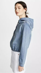 Logo personnalisé imprimé femmes 100% coton coréen Long blanc couleur unie sweats à capuche et sweat pour les femmes - Product Image 4