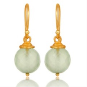 New Arrival Aqua Chalcedony Gemstone 925 Sterling Silver Round Shape <b>Earrings</b> - Product Image 1