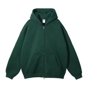 Sweat à capuche oversize pour homme en coton 100% 500 g/m², lavage à l'acide, lourd, fermeture éclair, pull, streetwear - Product Image 2