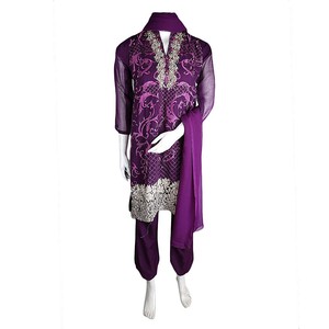 ชุดปักลายงานฝีมือผู้หญิง 3 ชิ้น - สีม่วง - Product Image 3