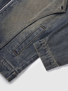 Fabricants de vêtements, tissus en denim délavés et déchirés, patchwork, veste en denim personnalisée, veste en denim pour hommes, vestes pour hommes - Product Image 4