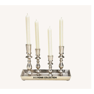 Style européen 3 bras avec bocal à bougie unique en béton de verre et finition argentée pour bougeoir décoratif Parteis - Product Image 4