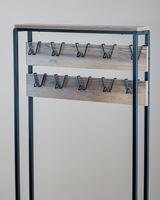 Porte-manteau d'entrée avec banc à chaussures, style industriel, avec étagère, en métal
