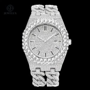 Lujoso reloj de diamantes de moissanita para hombre completamente helado enlace cubano cierre oculto Hip Hop joyería reloj - Product Image 4
