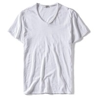Nouveau T-shirt d'été 2026 pour homme, col en V, 100 % polyester, uni, manches courtes, coupe classique, 180 g, séchage rapide, écologique, respirant