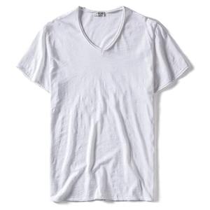 Camiseta de Verano 2026 con Cuello en V para Hombre, 100% Algodón Peinado, Camiseta de Manga Corta Lisa para Hombre, Camisetas Deportivas Masculinas - Product Image 4