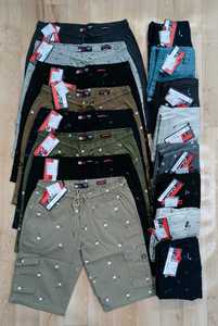 Pantalones cortos informales de algodón 100% para hombre, ajustados, estilo cargo, lavados, sólidos, pesados, holgados, tela de lona de gran tamaño - Product Image 2