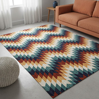 Tapis Erdenet en laine de Mongolie et PA à motif abstrait, respectueux de l'environnement, fabriqué à la machine - Collection Miracle N°2