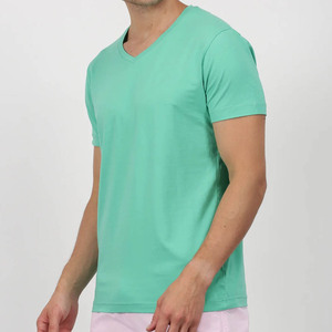 100% coton peigné col en V t-shirts 230 Gsm 16 couleurs hommes femmes unisexe personnalisable t-shirt pour hommes - Product Image 5