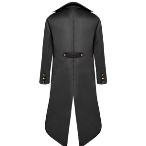 Superbe veste en cuir noir clouté punk gothique tribal pour homme, style motard rock punk gothique rivet avec frange - Product Image 2