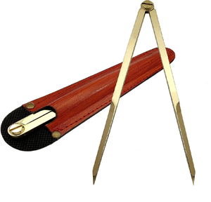 Solid Brass Navigation Divider with Protective Brown <b>Leather</b> <b>Pouch</b> | Classic Marine Charting <b>Tool</b> for Sailors" - Product Image 5