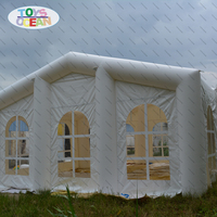 Tente de mariage gonflable de style européen blanc, tente de réception gonflable avec fenêtre arquée pour mariage en plein air, location d'événements