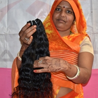 Cheveux humains indiens Remy non traités, alignés dans le sens des cuticules, en gros, couleur naturelle noire, pour femmes