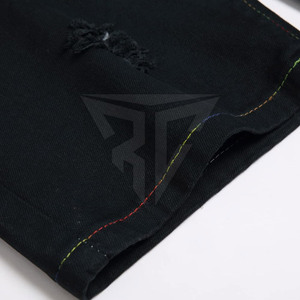 New Wholesale Custom Logo Men's Mid Waist <b>Button</b> <b>Fly</b> <b>Jean</b> Shorts 100% Cotton Solid Pattern Casual Plus Size Custom Colors Quick - Product Image 4