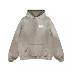 OEM ODM personnalisé hommes lavage à l'acide sweats à capuche poids lourd 100% coton Stone Wash vêtements de haute qualité - Product Image 2