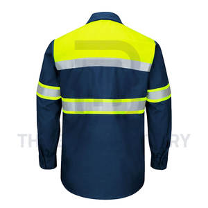 Camisas de trabajo para hombre personalizables 2025, cómodas, transpirables, de manga completa, diseño antiestático reflectante de seguridad, LICRA de alta calidad - Product Image 4
