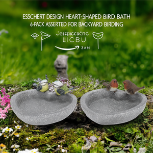 ESSCHERT Design Baño para Pájaros en Forma de Corazón, Paquete de 6 Unidades Surtidas para Observación de Aves en el Jardín - Product Image 3