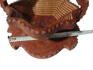 Panier de fruits pliable en bois coupe feuille élégante avec poignée bol en bois décoratif fabriqué à la main pour collations fruits - Product Image 4