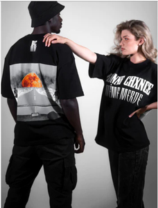 Qualité de luxe pour homme 100% coton T-shirt côtelé col rond oversize épaules tombantes Streetwear imprimé Logo personnalisé Design T-shirt vierge - Product Image 3