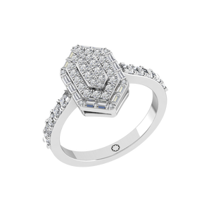 แหวนรูปหกเหลี่ยมแพลตตินัม950ทันสมัยของผู้หญิงของแท้ VVS D Moissanite งานแต่งงานสง่างามหมั้นเครื่องประดับ OEM - Product Image 1