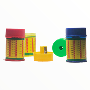 Temperino per matite in metallo con contenitore, tavole di moltiplicazione - Product Image 1