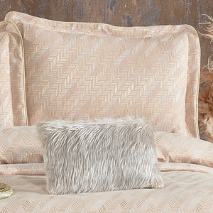 Ensemble de couvre-lit de luxe personnalisé Guzide Julia Gold 4 pièces, 100% chenille, tissé organique, rayé, lavable, anti-acariens - Product Image 3