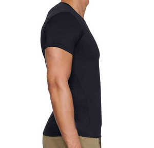 T-shirt Homme Col V Uni 100% Coton – Personnalisable avec Logo – Vente en Gros – Vêtements Décontractés Élégants – Fournisseur de Vêtements en Gros pour Hommes - Product Image 2